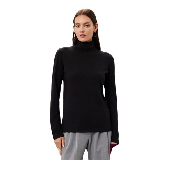 Majestic Filatures Turtleneck Sweater Black Washable Cashmere Blend Size 3 = M - Picture 1 of 13